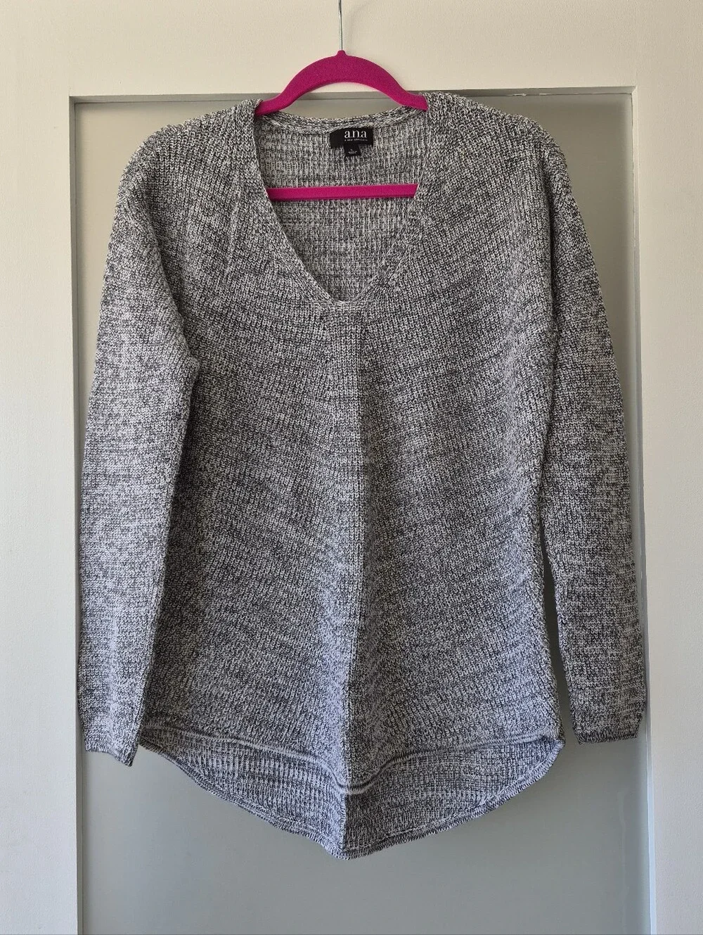 a.n.a Marled Gray V-Neck Sweater